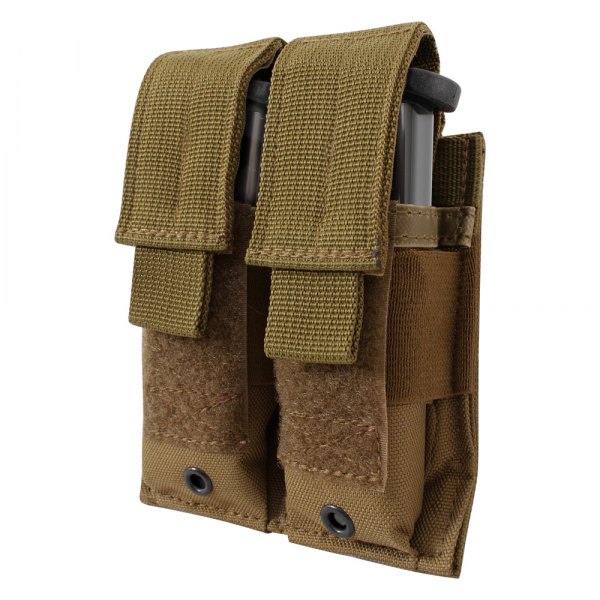 Rothco® - 4.25" x 5" Coyote Brown MOLLE Double Pistol Mag Tactical Pouch