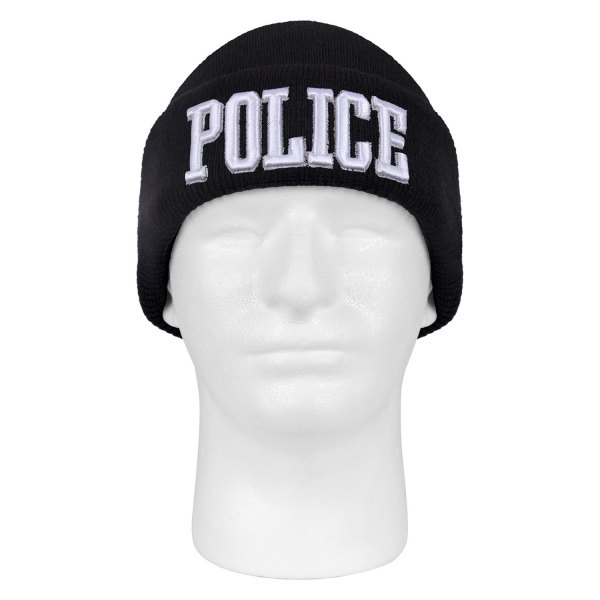 Rothco® - POLICE Deluxe Military Black Embroidered Watch Cap