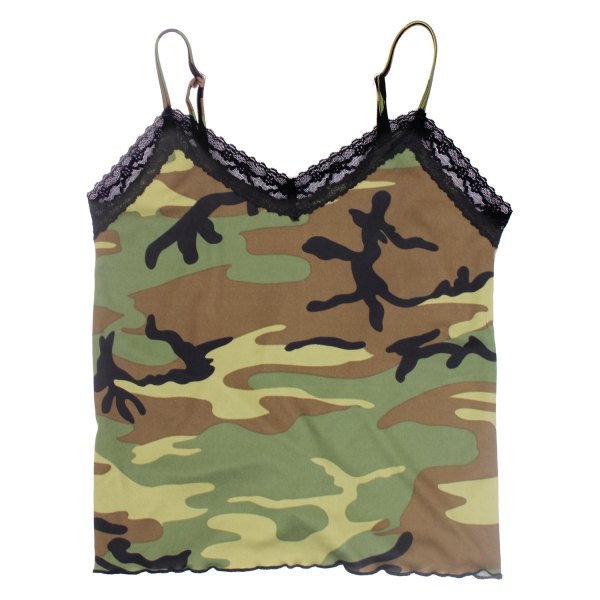Rothco® - Women's X-Small Woodland Camo Lace Trimmed Camisole