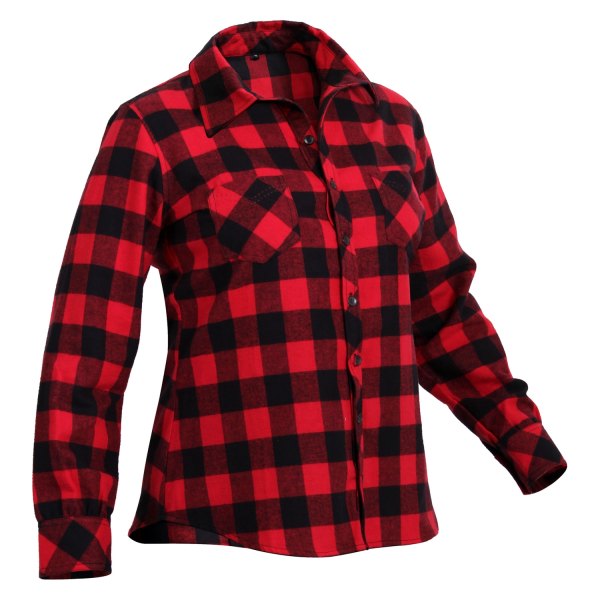 Rothco® - Women's Medium Red Plaid Flannel Long Sleeve Shirt