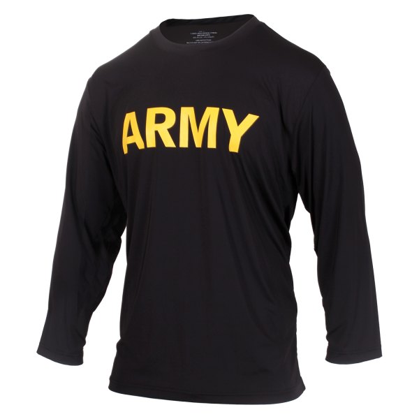 Rothco® - PT ARMY Men's Medium Black Long Sleeve T-Shirt