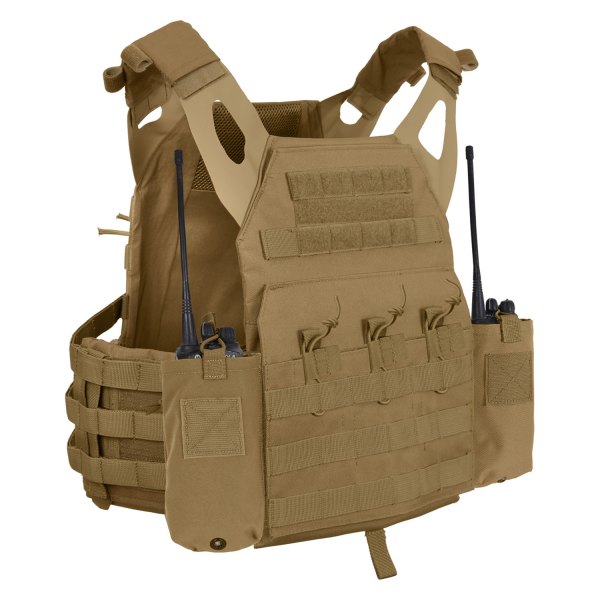Rothco® - Coyote Brown Lightweight Armor Carrier Side Radio Pouch Set