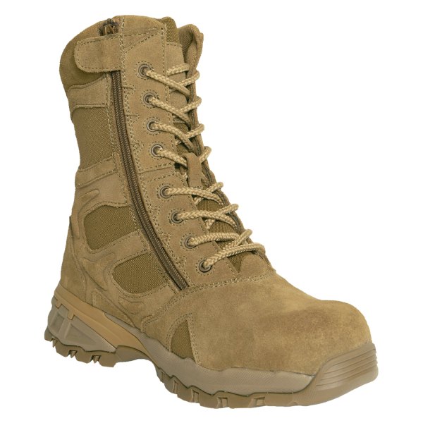 Rothco® - forced Entry Tactical Men's 10 AR 670-1 Coyote Brown 8" Boots with Side Zip and Composite Toe