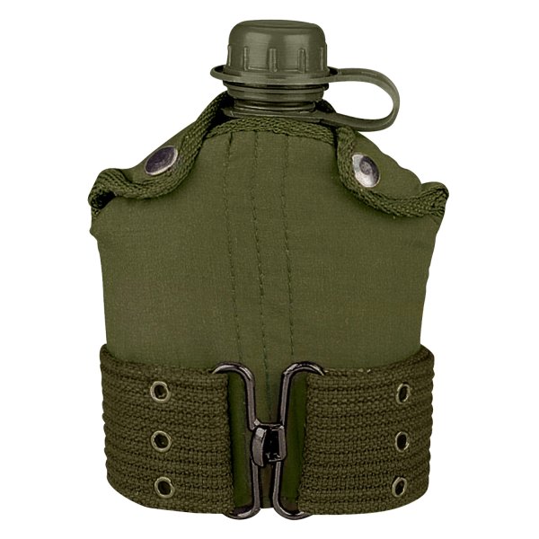 Rothco® - G.I. Type™ 1 qt Olive Drab Plastic Canteen with Pistol Belt Kit