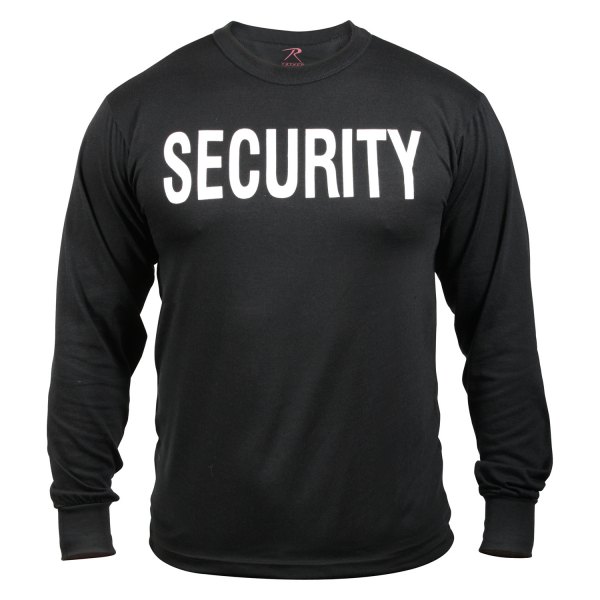 Rothco® - SECURITY Men's Medium Black 2-Sided Long Sleeve T-Shirt