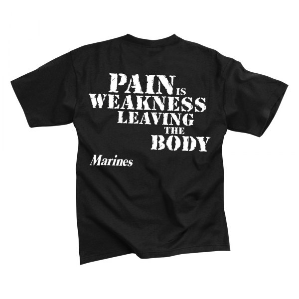 Rothco® - Pain Is Weakness Men's Small Black T-Shirt