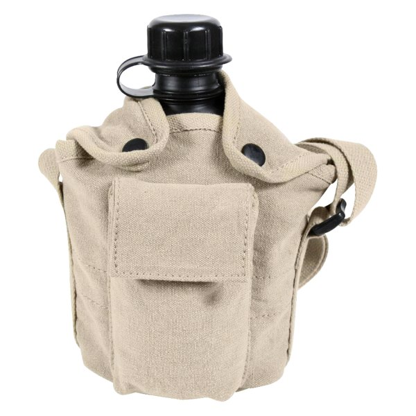 Rothco® - 1 qt Khaki Canvas Canteen Cover with Shoulder Strap