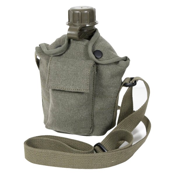 Rothco® - 1 qt Olive Drab Canvas Canteen Cover with Shoulder Strap