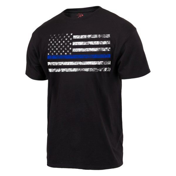 Rothco® - Thin Blue Line Men's Small Black T-Shirt