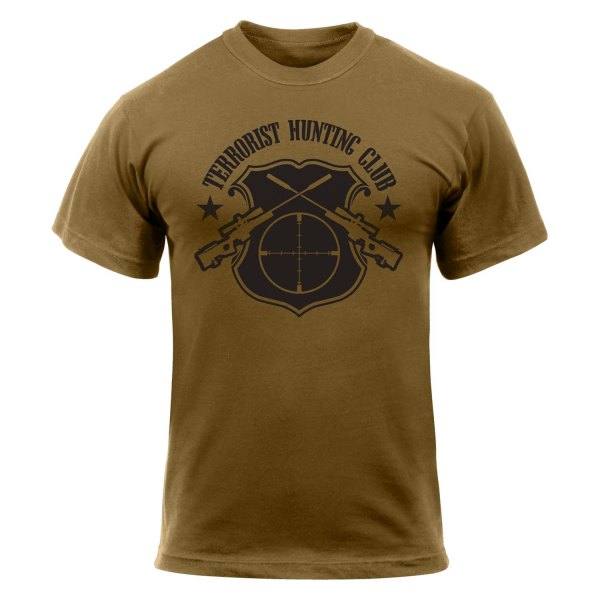 Rothco® - Terrorist Hunting Club Men's Small Coyote Brown T-Shirt