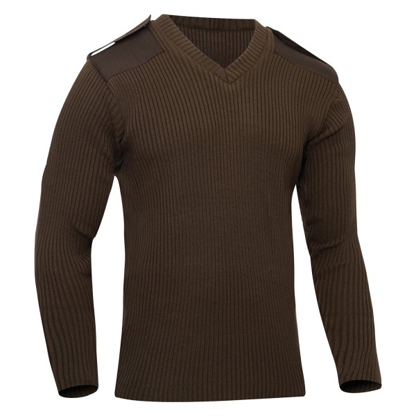 Rothco® - G.I. Style Men's Small Brown Acrylic V-Neck Sweater