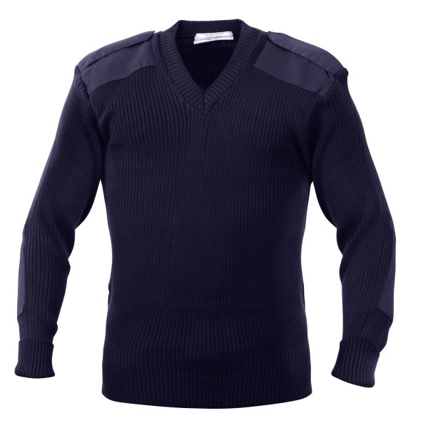 Rothco® - G.I. Style Men's Large Navy Blue Acrylic V-Neck Sweater