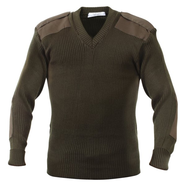 Rothco® - G.I. Style Men's Large Olive Drab Acrylic V-Neck Sweater
