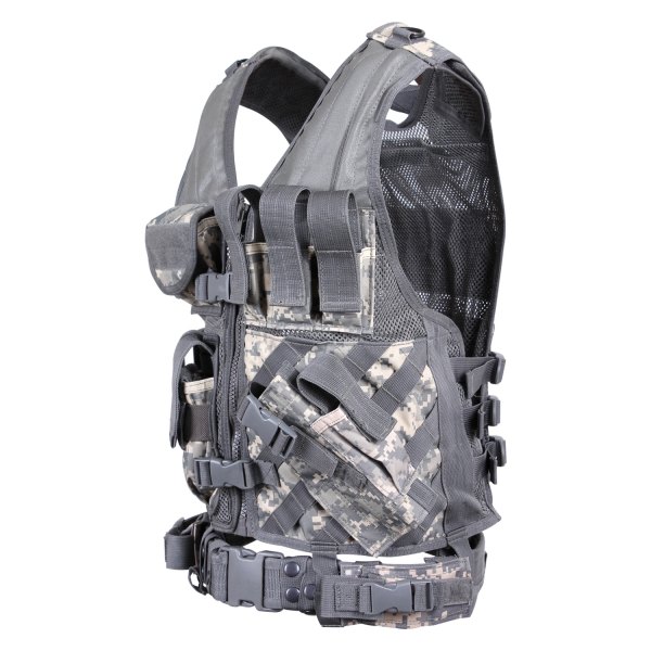 Rothco® - Regular ACU Digital Camo MOLLE Cross Draw Tactical Vest