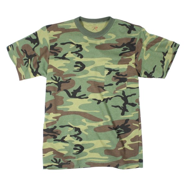 Rothco® 6681 - Men's 3X-Large Woodland Camo T-Shirt with Pocket ...