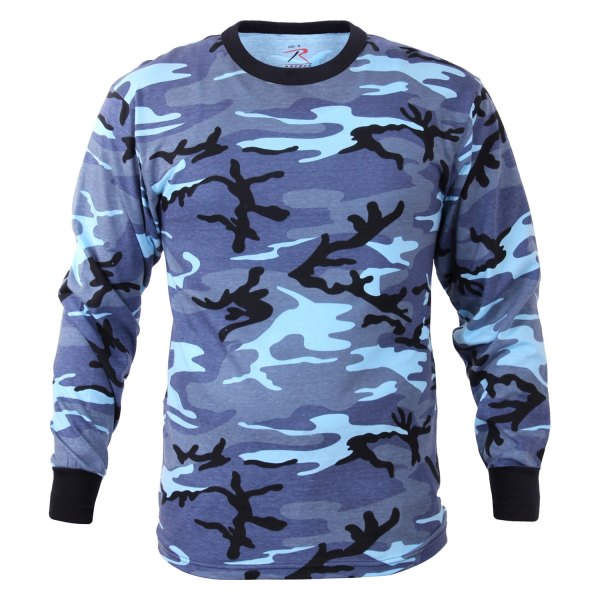 Rothco® - Men's Large Sky Blue Camo Long Sleeve T-Shirt