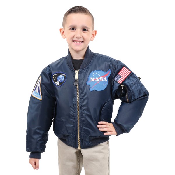 Rothco® - NASA MA-1 Kid's Small Blue Flight Jacket