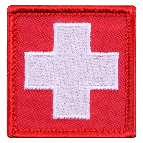 Rothco® - White Cross 2" x 2" Red Embroidered Morale Patch