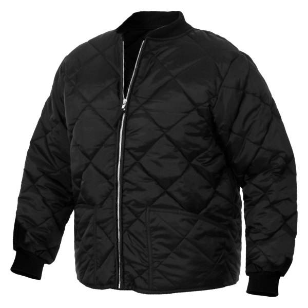 Rothco® - Diamond Large Black Nylon Quilted Flight Jacket