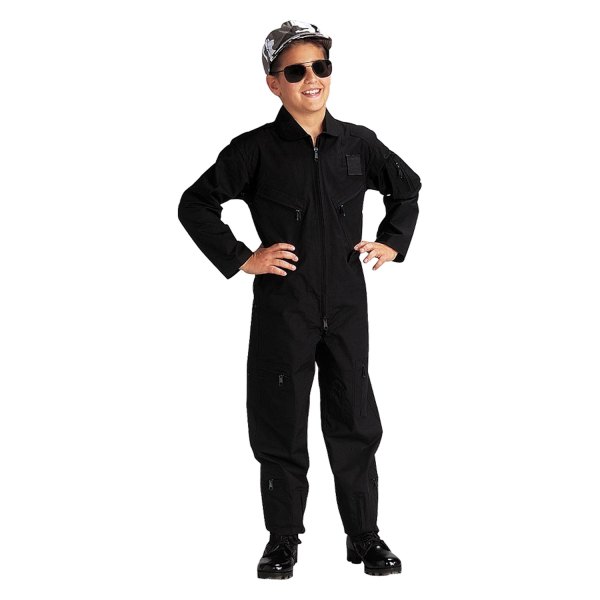 Rothco® - Kid's X-Large Black Air force Flightsuit