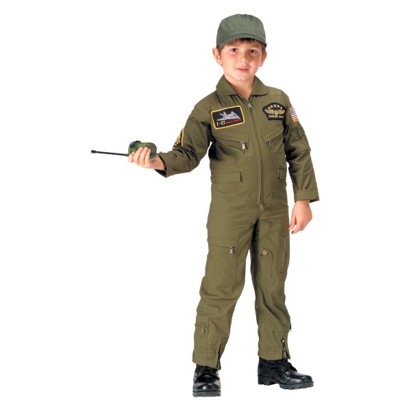 Rothco® - Kid's Large Olive Drab Flight Coverall with Patches