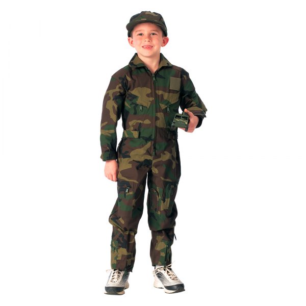 Rothco® - Kid's Medium Woodland Camo Air force Flightsuit