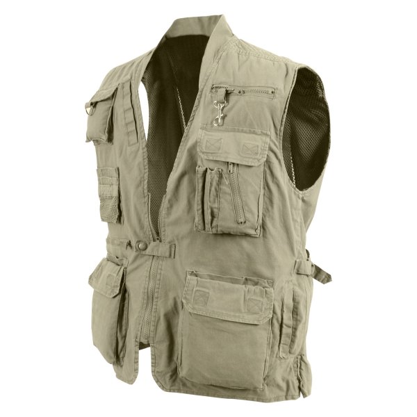 Rothco® 7570-Khaki-S - Small Khaki Deluxe Safari Outback Vest ...