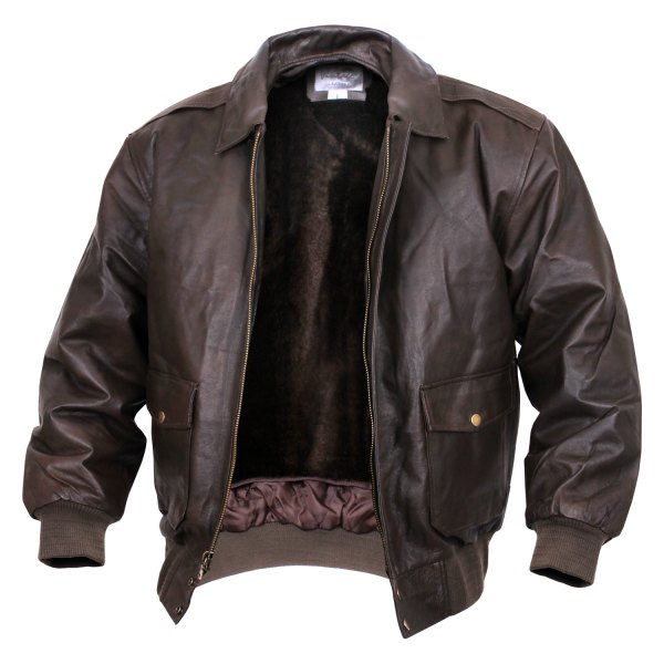 Rothco® - Classic A-2 Medium Brown Leather Flight Jacket 1