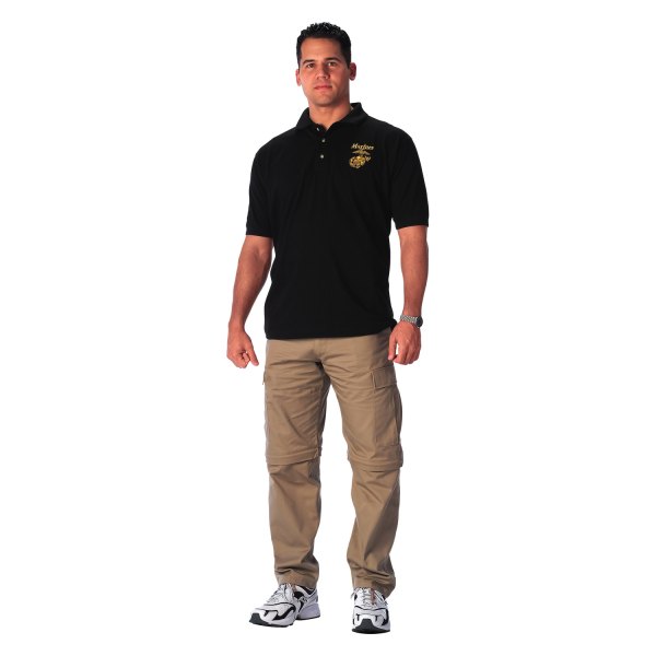 Rothco® - USMC Men's 3X-Large Navy Blue Embroidered Moisture Wicking Polo Shirt