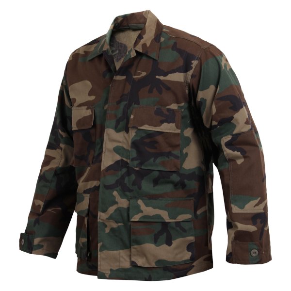 Rothco® - BDU Men's Medium Woodland Camo Long Sleeve Shirt