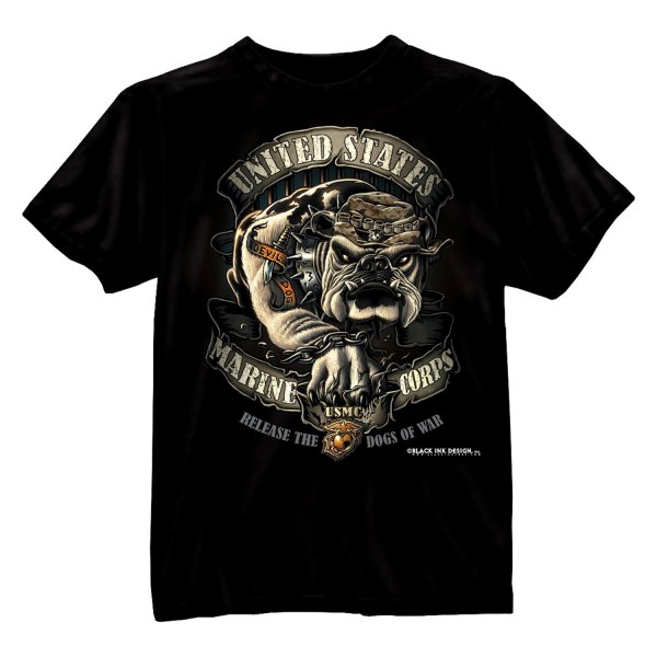 Rothco® - USMC Bulldog Men's Large Black T-Shirt