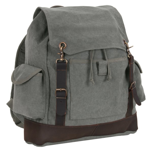Rothco® - Vintage Expedition™ 16.25" x 13.5" x 5.25" Charcoal Gray Unisex Everyday Backpack