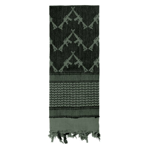 Rothco® - Crossed Rifles Tactical Foliage Green Shemagh Desert Keffiyeh Scarf