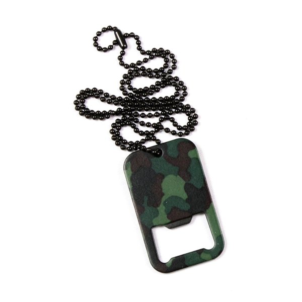 Rothco® - Dog Tag Woodland Camo Bottle Opener with Chain