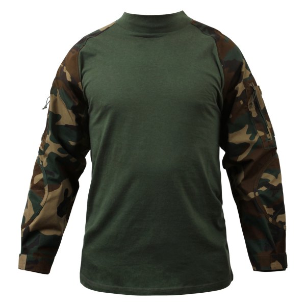 Rothco® - Military NYCO Combat Men's Small Woodland Camo Fire Retardant Shirt