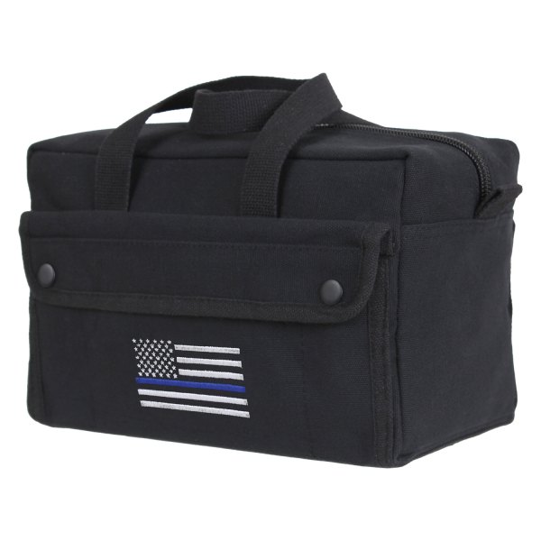 Rothco® - 11" x 7" x 6" Black Mechanic Tactical Bag with Thin Blue Line