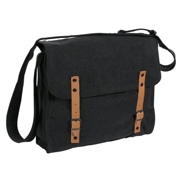Rothco® - 12.5" x 11" x 3.5" Black Vintage Tactical Shoulder Bag