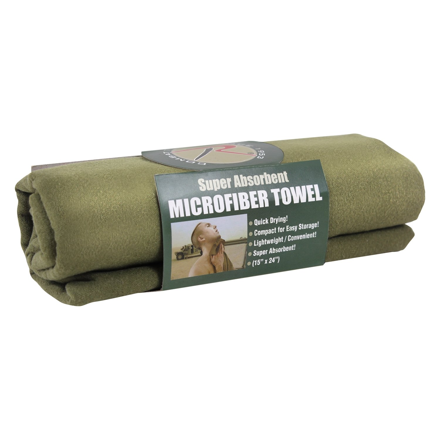 Microfiber body towel Super Absorbant Compact Size 15" X 24"  Rothco 92 94 & 98 