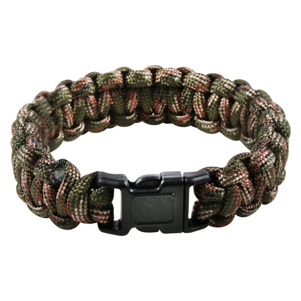 Rothco® - 7" Woodland Camo Polyester Paracord Bracelet
