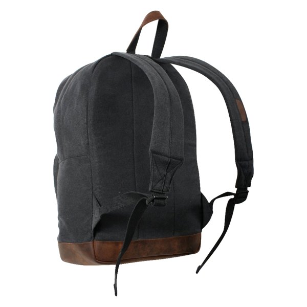 Rothco® - Vintage Canvas Teardrop™ 5.5" x 13" x 17" Black Tactical Backpack with Leather Accents