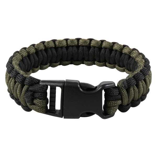 Rothco® - Deluxe™ 9" Black/Olive Drab Polyester Paracord Bracelet