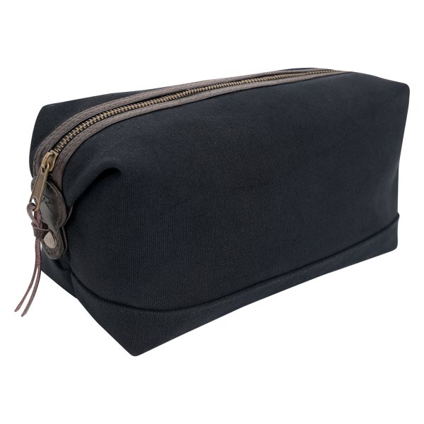Rothco® - 9.5" x 5" x 5" Black Canvas/Leather Travel Bag