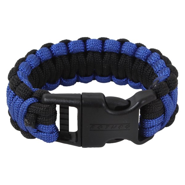 Rothco® - Deluxe™ Thin Blue Line™ 7" Black/Blue Polyester Paracord Bracelet