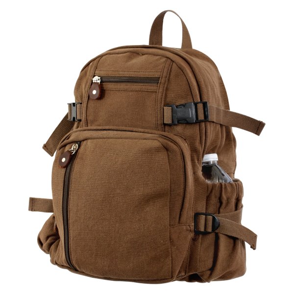 Rothco® - Vintage Canvas Compact™ 15" x 13.5" x 7" Brown Tactical Backpack