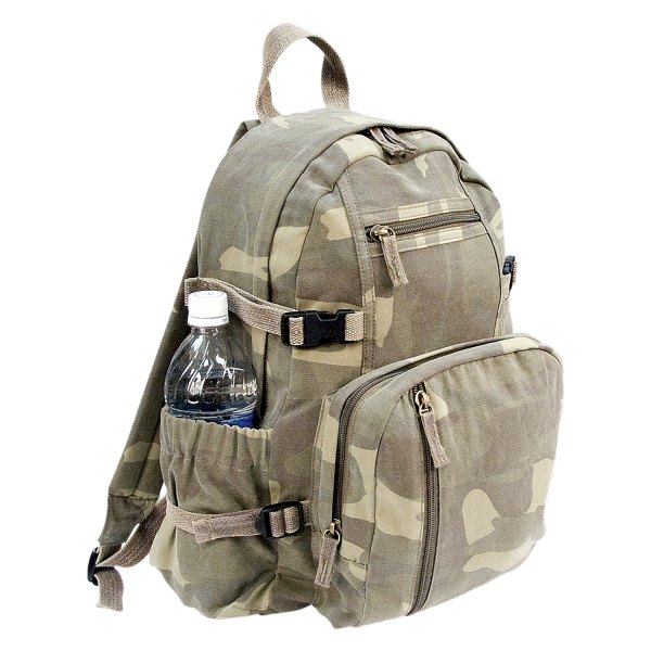 Rothco® - Vintage Canvas Compact™ 15" x 13.5" x 7" Woodland Camo Tactical Backpack