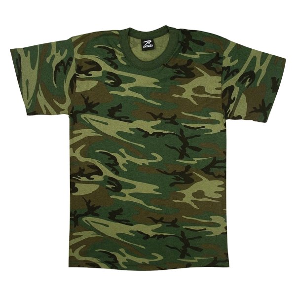 Rothco® - Men's Small Woodland Camo Heavy T-Shirt