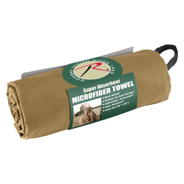 Rothco® - 50" L x 30" W Coyote Brown Microfiber Towel