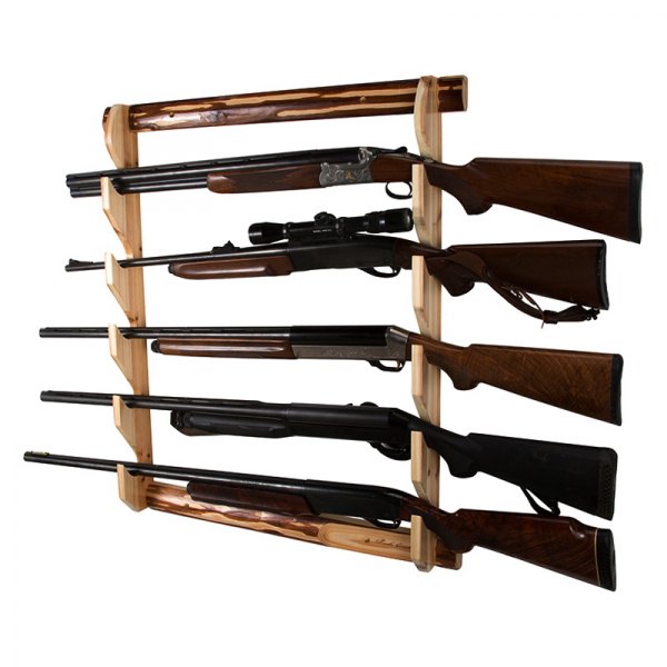 Rush Creek Creations® - Rustic Series 29.5" x 4" x 33" Wood Wooden 5-Gun Wall Mount Rifle Gun Rack