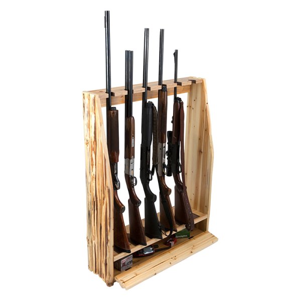 Rush Creek Creations® - Rustic Series 33.5" x 9.73" x 41.87" Wood Wooden 6-Gun Floor Rifle Gun Rack