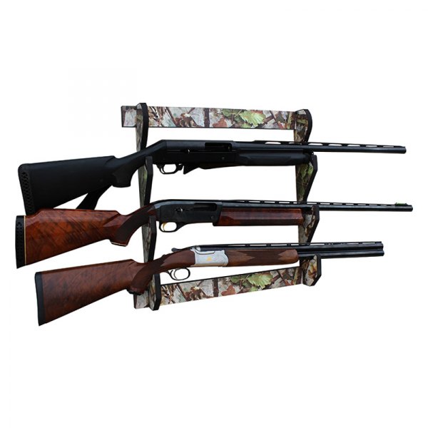 Rush Creek Creations® - 23.43" x 3.78" x 21.46" Camo Wooden 3-Gun Wall Mount Rifle Gun Rack